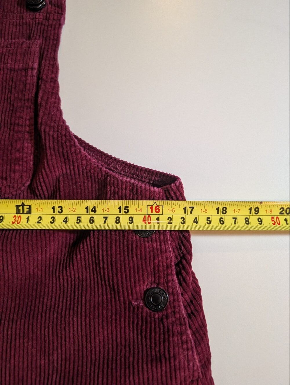 American Eagle Small Corduroy Overall Skirt  in Deep Burgundy - Picture 5 of 6